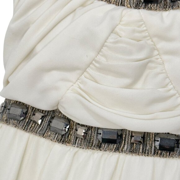 Jodi Kristopher Y2k Women Cream Embellished Empire Waist Babydoll Dress SZ S - Picture 10 of 15